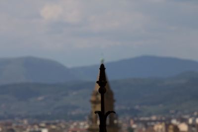 View of mountain range against sky