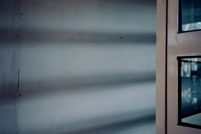 Close-up of train window