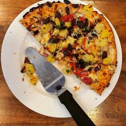 Close-up of pizza in plate