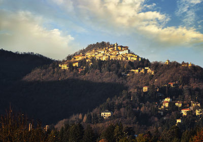 High angle view of townscape against sky