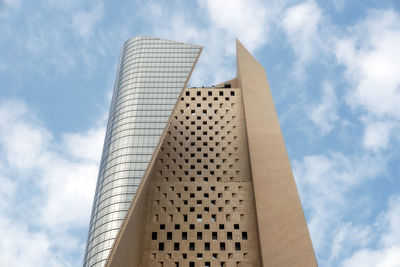 Low angle view of modern building against sky