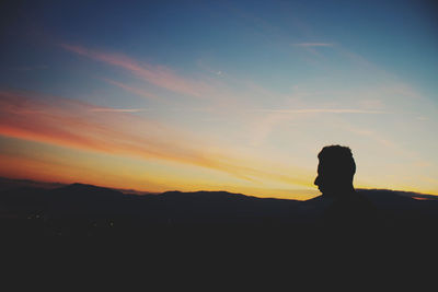 Silhouette landscape at sunset