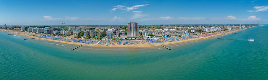 High angle view of beach against sky