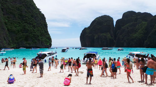 Group of people on beach