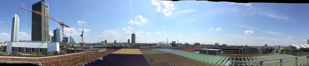 Panoramic view of buildings against sky