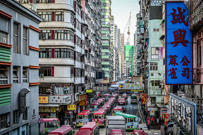 High angle view of city street