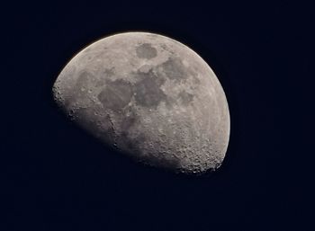 Close-up of moon over black background