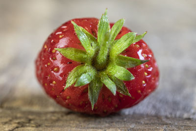 Close-up of strawberries on table