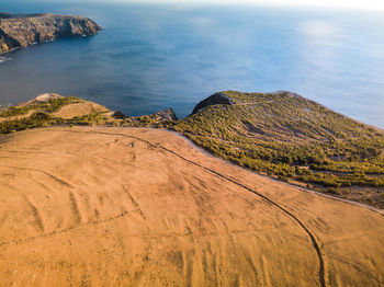 High angle view of beach against sky