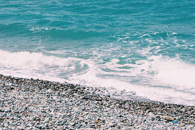 Waves rushing towards shore