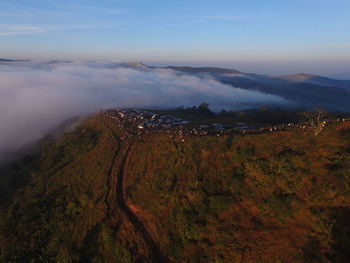 High angle view of landscape against sky