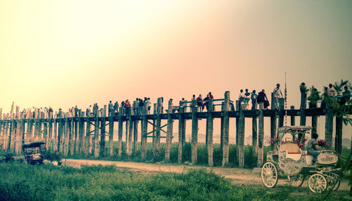 Ubeng bridge, wooden bridge in mandalay, myanmar.