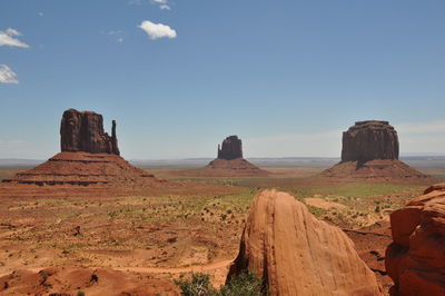 View of rock formations against sky