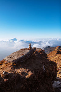 Scenic view of rock formation against sky