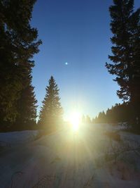 Scenic view of landscape against sky during sunset