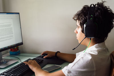 Low section of person working on table