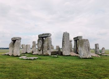 Stonehenge against cloudy sky