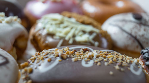 Close-up of donuts