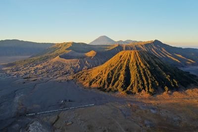 Panoramic view of mountain range against sky