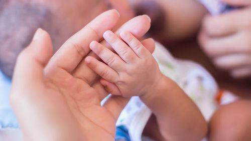 Close-up of baby hands