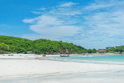 Scenic view of beach against sky