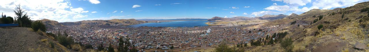 Panoramic view of mountains against sky