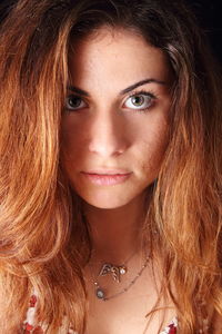 Close-up portrait of beautiful young woman