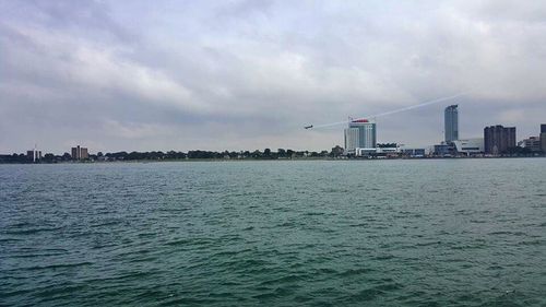 View of sea against cloudy sky