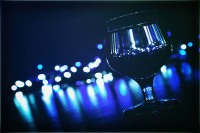 Close-up of illuminated lighting equipment