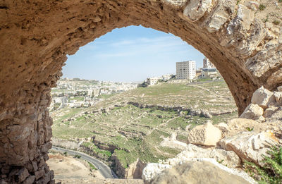 View of old buildings in city