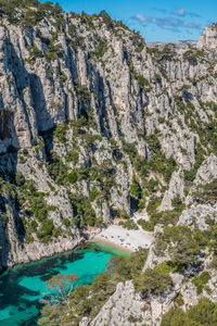 Scenic view of waterfall