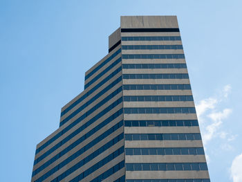 Low angle view of modern building against clear sky