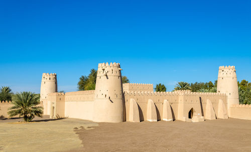 Historic building against clear blue sky