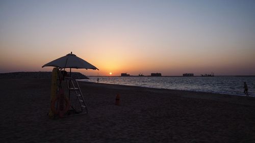 Scenic view of sea at sunset