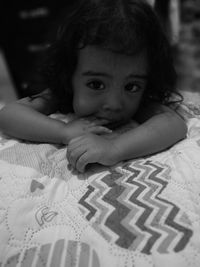 Portrait of cute baby at home