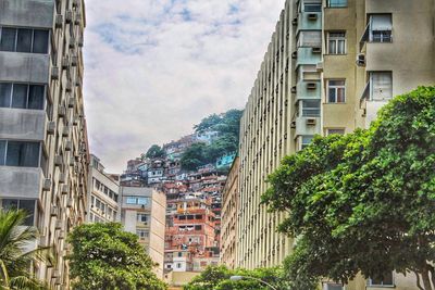 Low angle view of buildings in town