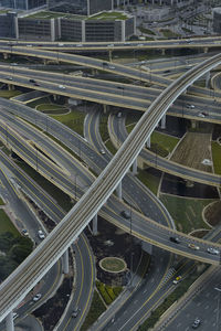 High angle view of highway