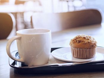 Coffee cup on table