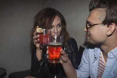 Friends hanging out at a nightclub