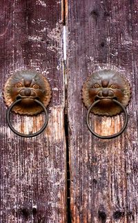 Close-up of wooden door