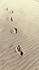Foot prints on sand