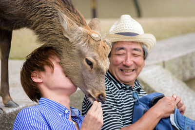 Portrait of smiling man wearing hat