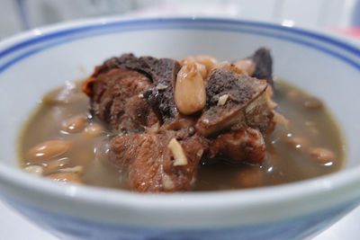 Close-up of soup in bowl