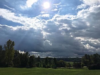 Scenic view of field against sky