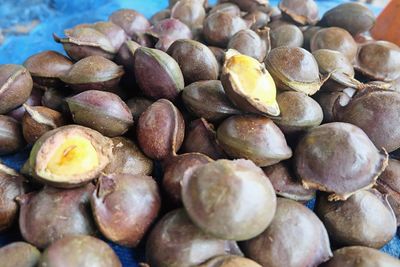 High angle view of pebbles