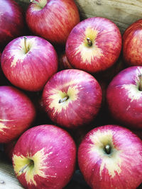 Full frame shot of apples for sale in market