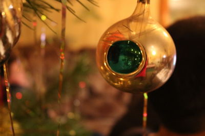 Close-up of illuminated christmas decoration