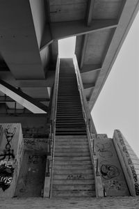Low angle view of staircase in old building