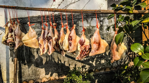 Panoramic shot of people for sale in market