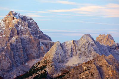 Panoramic view of rock formations against sky